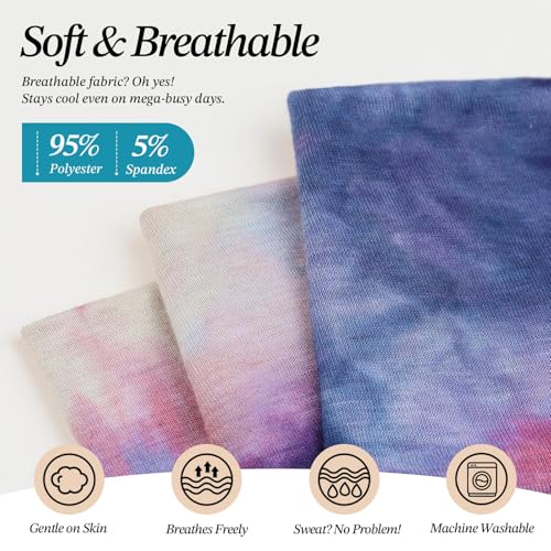 Awumbuk 8-Pack Wide Headbands for Women, Non-Slip Sports