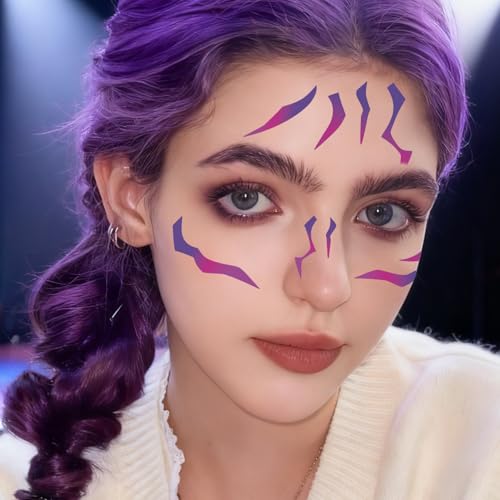 Rumi Cosplay Tattoos 8-Sheet Set Pink Purple Gradient Waterproof