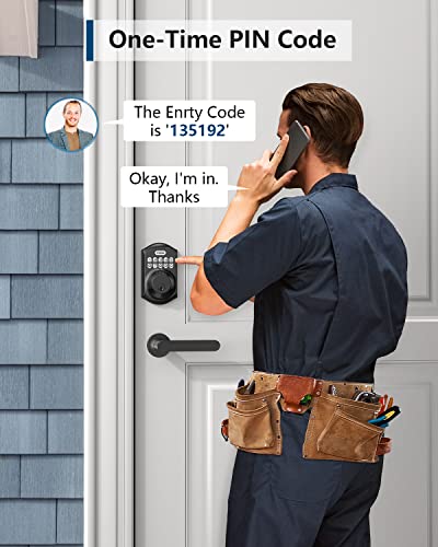 TEEHO TE001 Keyless Entry Door Lock with Keypad - Smart Deadbolt Lock for Front Door with 2 Keys - Auto Lock - Easy Installation - Matte Black