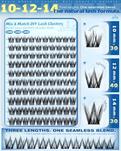 Manga Cluster Eyelash Extensions 10-14mm Fluffy Spiky Lashes 100Pcs