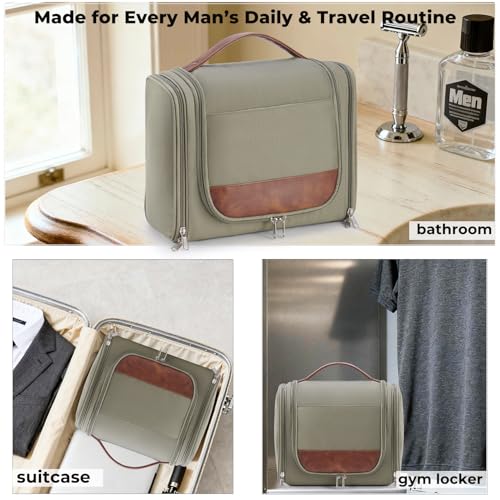 Ralnitote Green Large Hanging Travel Toiletry Bag for Men