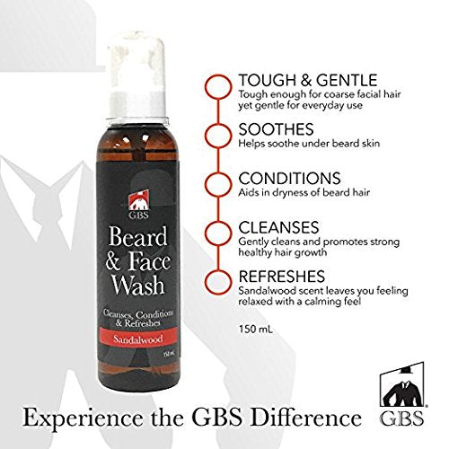 G.B.S Sandalwood Beard Essentials, Doppler Travel Bag, Balm, Oil, Trimming Shears, Wood Pick, Shaping Comb, Vitamin and Minerals