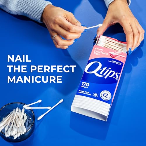 Cotton Swabs with Precision Tips - 170 Count for Makeup & Detail Cleaning (Pack of 1)