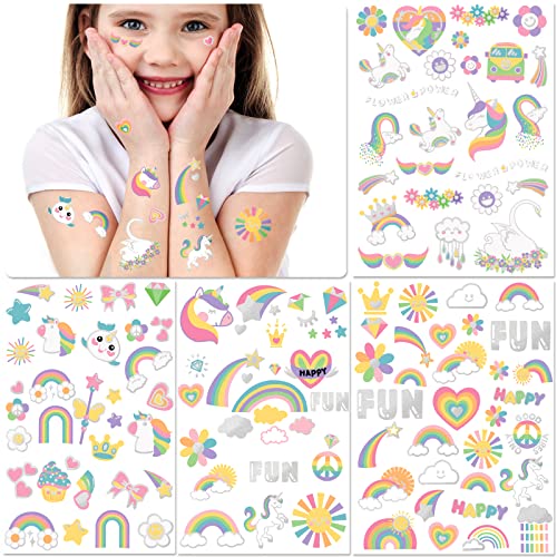Temporary Unicorn Tattoos for Kids - 4 Pack Waterproof