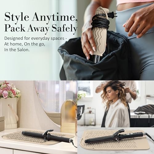 Milaya Heat Resistant Silicone Mat for Hair Tools | 450F