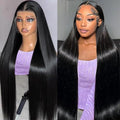 28 Inch 210% Density Straight Lace Front Wig - HD Transparent Human Hair