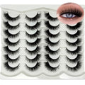 Cat Eye Lashes 14 Pairs Faux Mink Wispy Strip Lashes