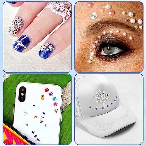 Face Gems Stickers - 9 Sheets Self-Adhesive Jewels for Makeup