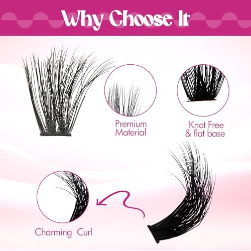 FADLASH Lash Clusters 100D Fluffy Eyelash Clusters 12-18mm Individual Lashes Cluster Eyelash?Extensions 3D Effect Wispy Thick Lash Extension Clusters (100D-0.07-D, 12-18mm)
