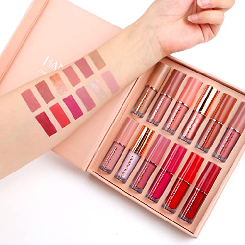 12-Color Matte & Glossy Liquid Lipstick Set – Waterproof