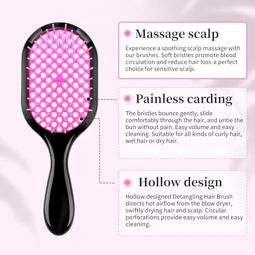 Mejglrc Detangling Brush for Wet & Dry Hair - Pink