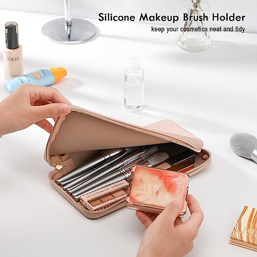 FVION Silicone Makeup Brush Bag with Zipper - Travel Pouch