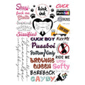 26 Adult LGBTQ+ Temporary Tattoo Sheet | Kinky Designs