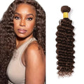 50g #4 Deep Wave Human Hair Bundles - 24 Inch Dark Brown