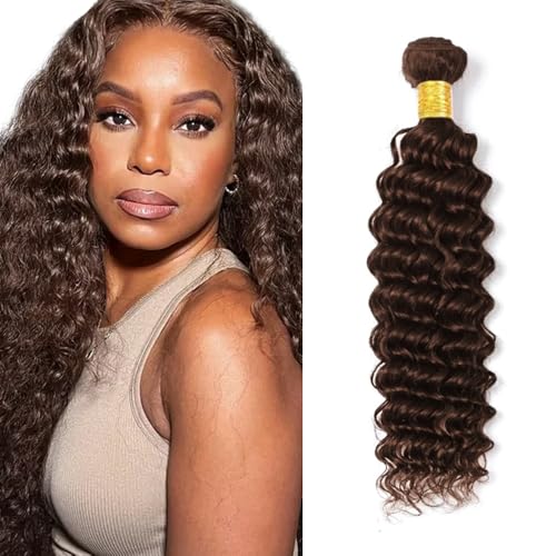 50g #4 Deep Wave Human Hair Bundles - 24 Inch Dark Brown