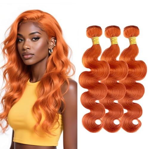 350 Ginger Body Wave Human Hair Bundles 12-16 inch