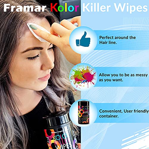 Framar Kolor Killer Wipes – Hair Dye Remover & Brush Set