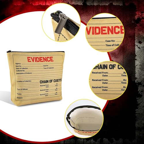 4 Pcs Evidence Bags Novelty Purse Makeup Bag True Crime Zipper Pouch For Women Forensic Science Gifts for Women