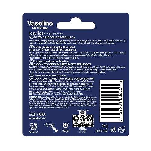 Vaseline Lip Therapy Rosy Lip Balm, 4-Pack - Moisturizing Tinted Care