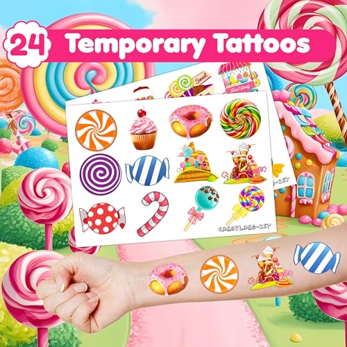 36-Piece Candy Party Favors Set with Stamps & Tattoos
