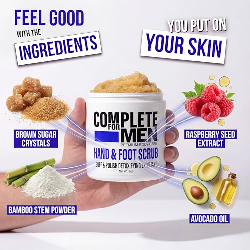 COMPLETE FOR MEN Exfoliating Hand & Foot Sugar Scrub for Dry Skin