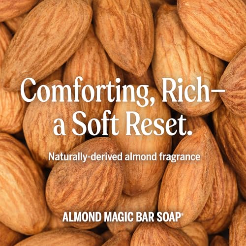 Dr. Bronner's Pure-Castile Magic Bar Soap (Almond, 5 ounce, 12-Pack)-Made with Regenerative Organic Certified Oils, For Face, Body, Hair, Gentle, Vegan, Cruelty-free Non-GMO