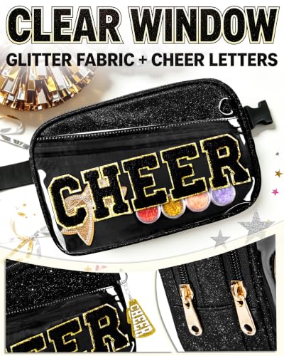 Glitter Cheer Bag with Chenille Letter - Dual Compartment Sling Bag