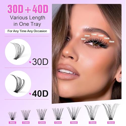 30D/40D Reusable False Eyelashes with Glue & Applicator