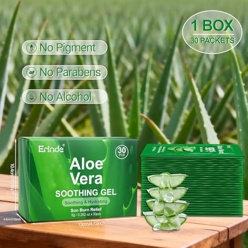 Erinde 30-Pack Travel Size Aloe Vera Gel - Face, Hair & Body