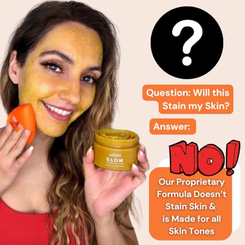 Minimo Glow Turmeric Face Scrub (Lemon Cake) With Heart Applicator - Infused with Turmeric, Manuka Honey, Cinnamon, and Chamomile - Face Scrub for All Skin Types - Achieve Healthy Skin