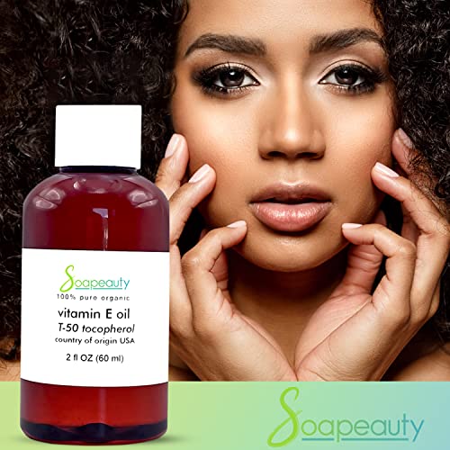 Soapeauty TOCOPHEROL T-50 Vitamin E Oil | 100% Pure and Natural | Skin, Face, Body, Nails, Scars, Dark Spots, Anti-aging, Repair | Multi-Purpose Moisturizer 0.5 fl oz