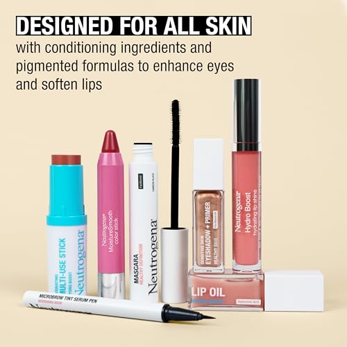 Neutrogena Hydro Boost Hydrating Multi-Use Makeup Stick with Hyaluronic Acid, Gentle Multi-Use Colored Makeup Balm to Brighten Lips, Cheeks & Eyes, Non-Comedogenic, Temptation, 0.26 oz