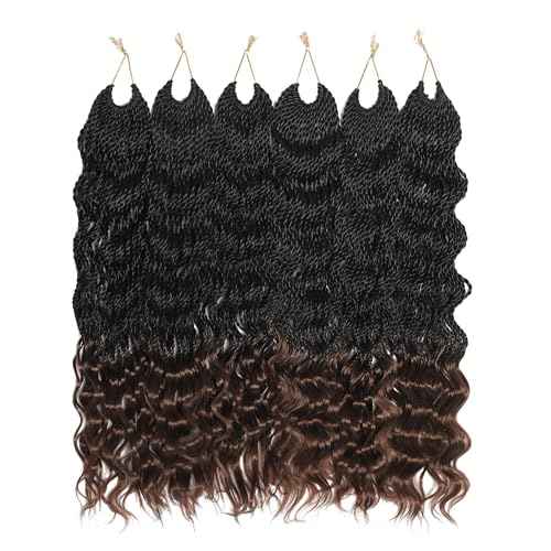 Wavy Senegalese Twist Crochet Braids 6packs/lot 22Inch 35Strands/Pack Synthetic Crochet Hair Curly Twist Braiding Hair (22 Inch, T30#)