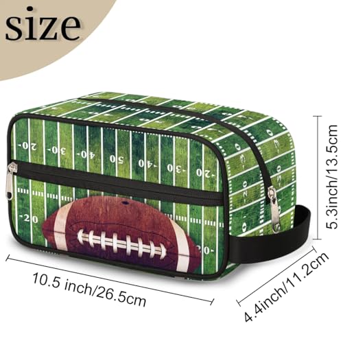 Kids Travel Toiletry Bag for Boys, Waterproof Hanging Dopp Kit Football Sports Wash Bag with Large Capacity for Travel, Sports, Shower