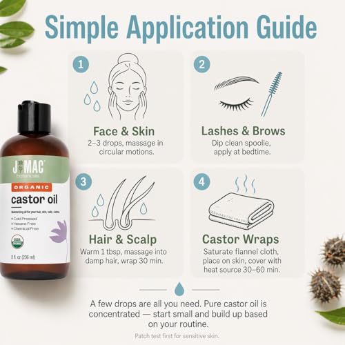Organic Castor Oil Cold Pressed 32oz USDA Certified