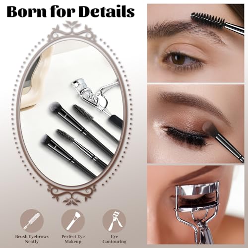 73PCS Makeup Brushes, Makeup Brush Set Professional Makeup Kit Multi-functional Makeup Tool Set with Case Facial Makeup Accessories,Brush Set Eye & Makeup Sponge(Black)