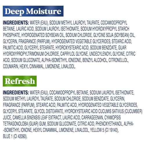 Dove Body Wash Travel Size Variety 6-Pack ? Refresh Cucumber & Green Tea + Deep Moisture, 24H Renewing Moisture for Soft Skin, 3 Oz Ea