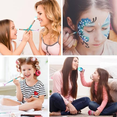 11Pcs Makeup Brushes Set with Mermaid Handles