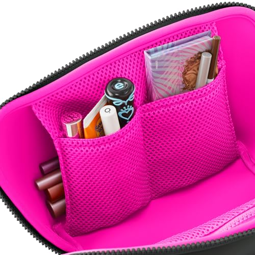 KUSSHI Neoprene Makeup Bag (Black/Pink)