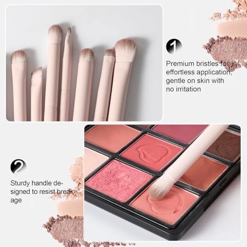8-Piece Eye Makeup Brush Set with Eyeshadow, Blending & Eyeliner Brushes
