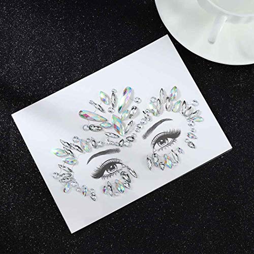 Ludress Colorful Face Stickers Crystal Face Glitter Face Gems Mermaid Body Jewels for Women and Girls (Multi-colored04)