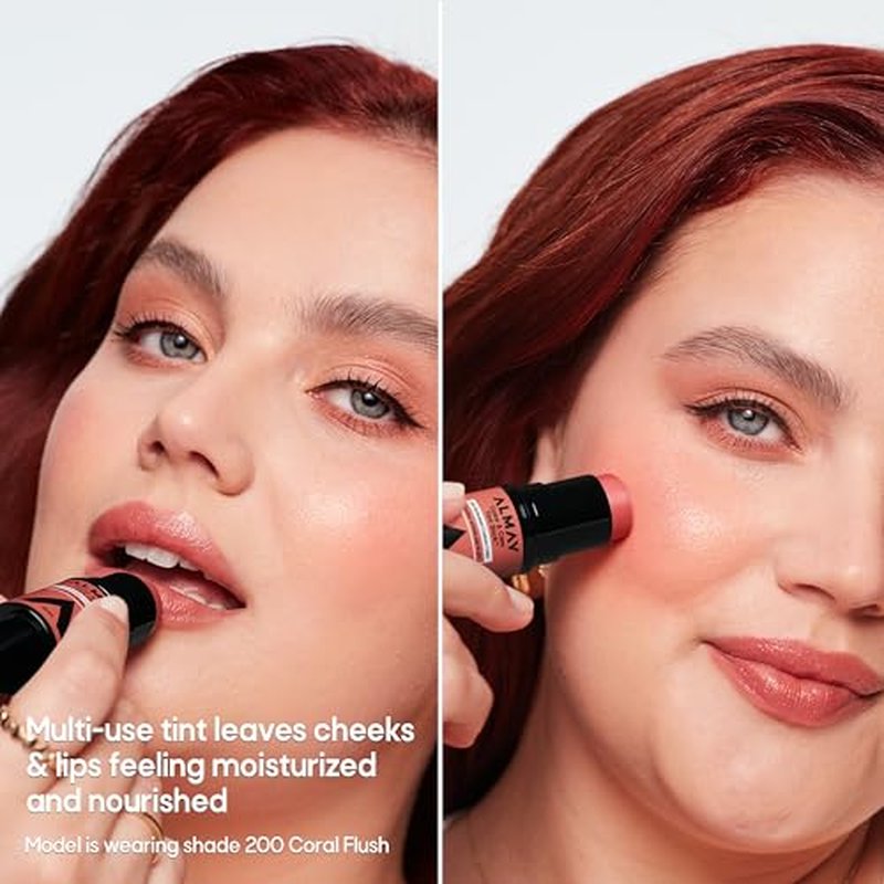 Almay Lip and Cheek Tint Stick - Moisturizing Blush & Lip Color, Coral Flush