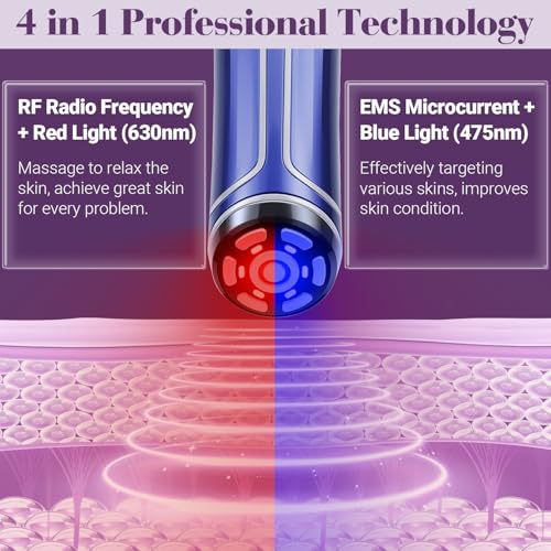 RF Radio Frequency Facial Device with LED Red Light Therapy