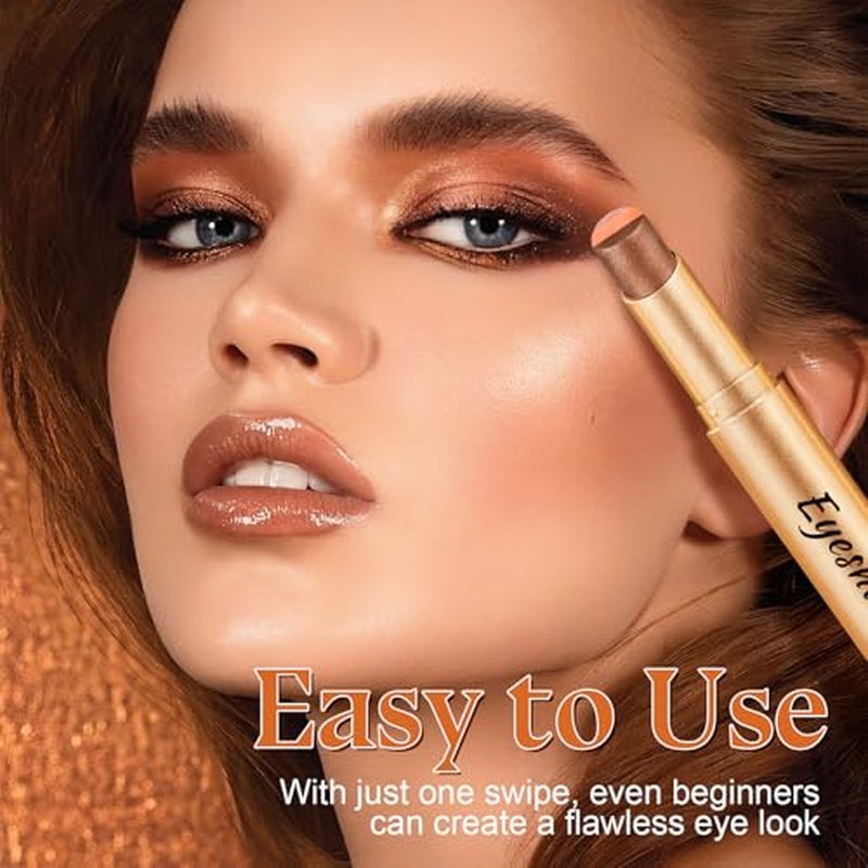3-Color Shimmer Eyeshadow Stick, Waterproof Cream Makeup (4-Pack)