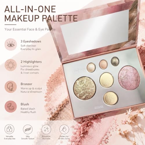 K'APEINE All-in-One Makeup Palette – 7 Colors Baked Face & Eye Kit