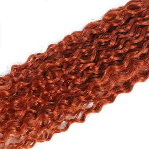 Dark Orange Human Hair Color 350 Bundles Ginger Deep Wave Bundles Brazilian Virgin Remy Hair Extensions Double Weft Ginger Orange Deep Wave Human Hair Weave 14 16 18 Inch