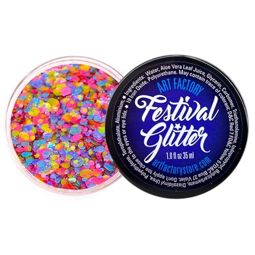 Art Factory UV Reactive Body Glitter Gel - Pearl Pastel for Face, Hair & Body