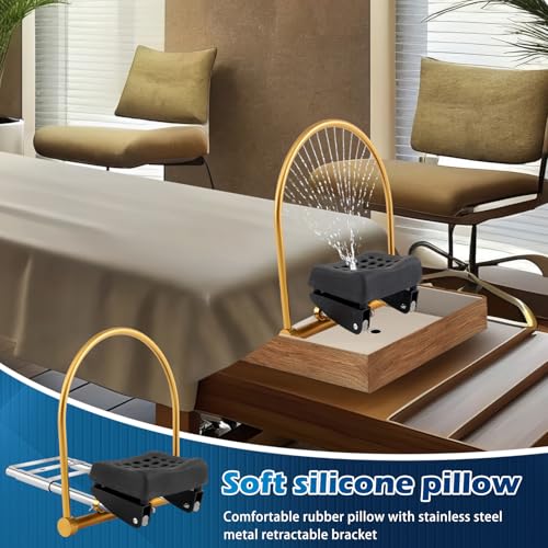 Salon Water Circulation Head Spa Rack with Pillow - Stainless Steel, Fits Most Beds & Sinks