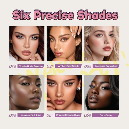 Foundation Stick with Brush - Waterproof Concealer, 6 Shades