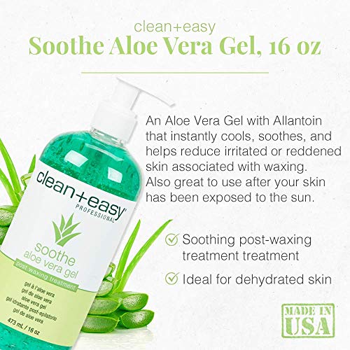 Clean+Easy Soothe Aloe Vera Gel 16 Ounce Pump (473ml) (2 Pack)